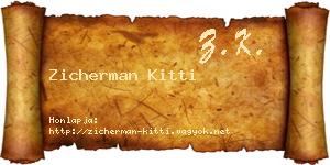 Zicherman Kitti névjegykártya